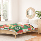 Christmas geometric patchwork mosaic pattern Duvet Cover Gallery Image 2