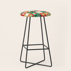 Christmas geometric patchwork mosaic pattern Stool Gallery Image 1