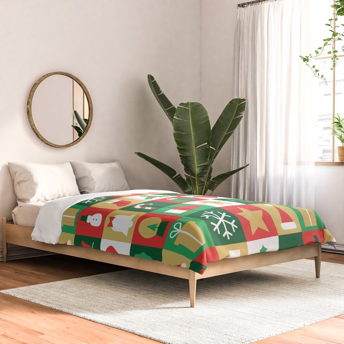 Christmas geometric patchwork mosaic pattern Comforter Gallery Image 2
