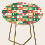 Christmas geometric patchwork mosaic pattern Side Table Gallery Image 2
