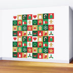 Christmas geometric patchwork mosaic pattern Wall Mural Gallery Image 2
