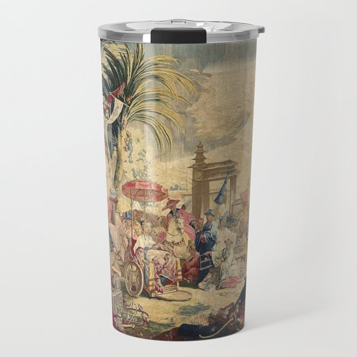 Antique 18th Century Chinoiserie French Tapestry Francois Boucher Travel Mug Gallery Image 1