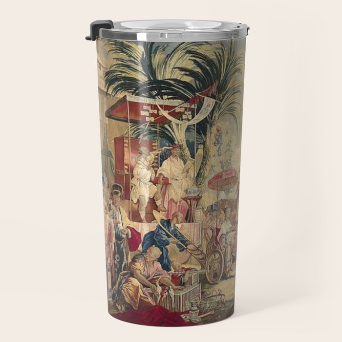 Antique 18th Century Chinoiserie French Tapestry Francois Boucher Travel Mug Gallery Image 3