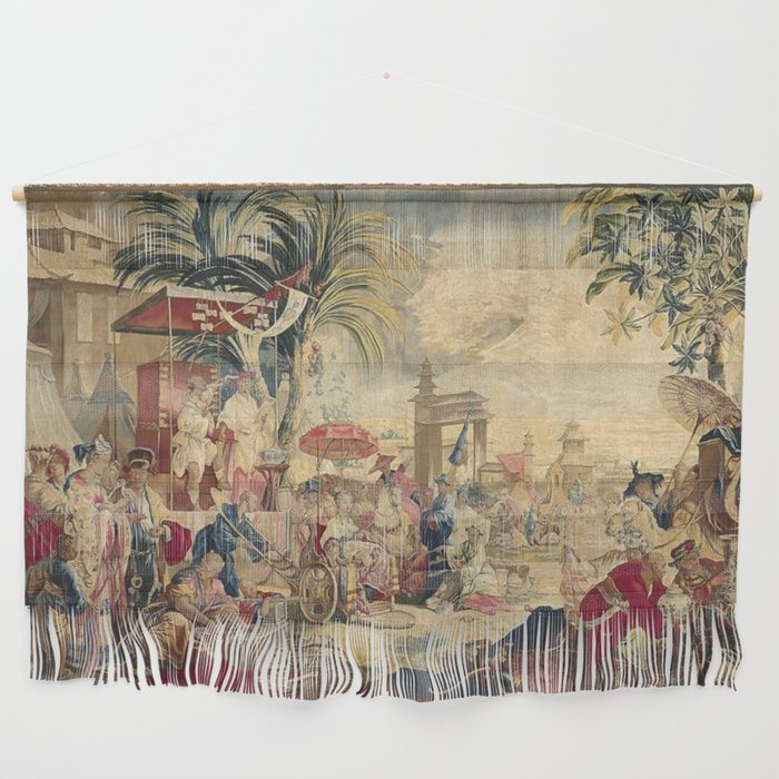 Antique 18th Century Chinoiserie French Tapestry Francois Boucher Wall Hanging Gallery Image 1