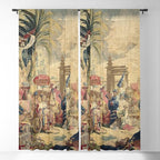 Antique 18th Century Chinoiserie French Tapestry Francois Boucher Window Curtain Gallery Image 5