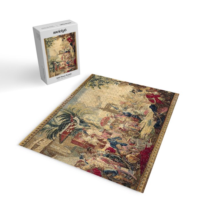 Antique 18th Century Chinoiserie French Tapestry Francois Boucher Jigsaw Puzzle Gallery Image 2