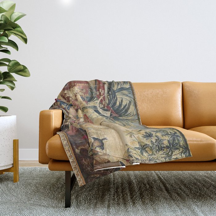 Antique 18th Century Chinoiserie French Tapestry Francois Boucher Throw Blanket Gallery Image 1