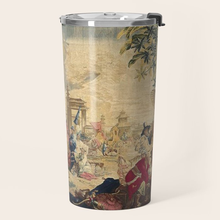 Antique 18th Century Chinoiserie French Tapestry Francois Boucher Travel Mug Gallery Image 2
