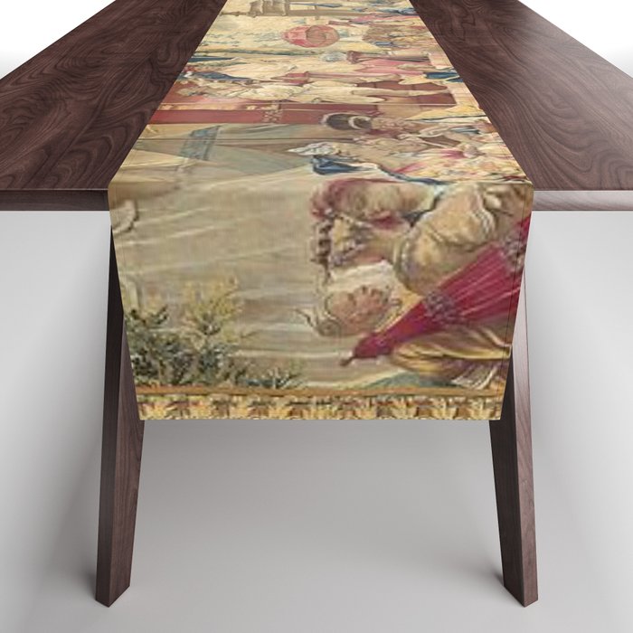 Antique 18th Century Chinoiserie French Tapestry Francois Boucher Table Runner Gallery Image 1