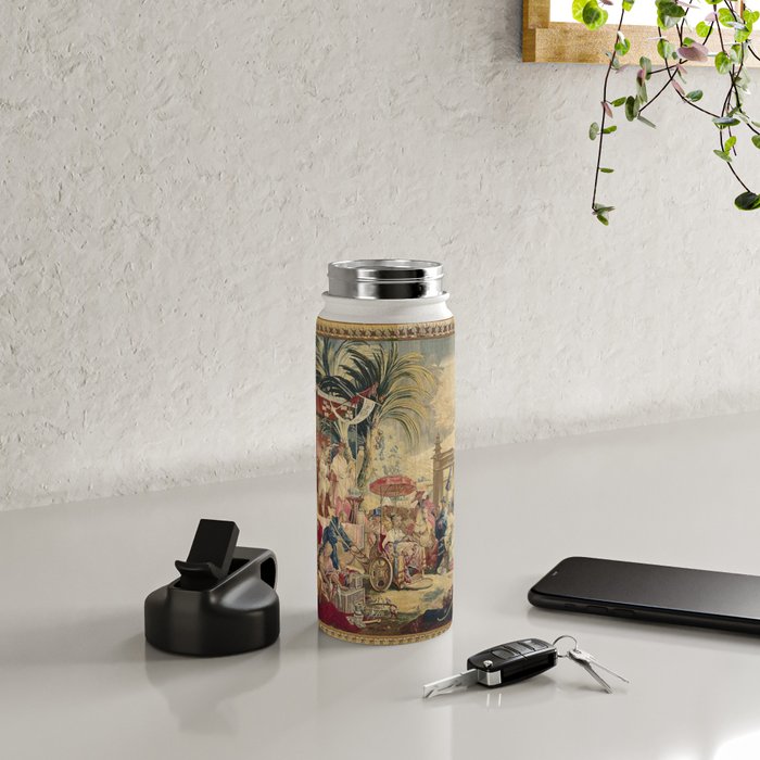 Antique 18th Century Chinoiserie French Tapestry Francois Boucher Water Bottle Gallery Image 4
