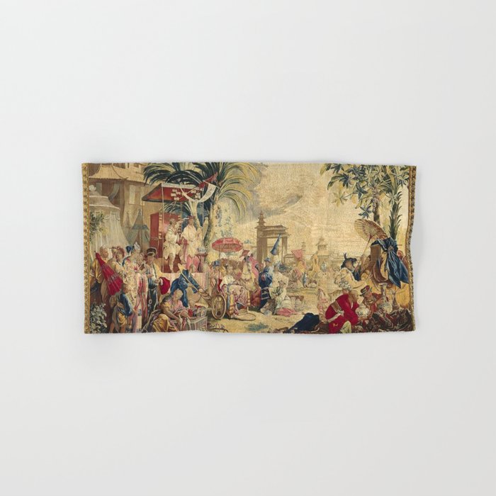 Antique 18th Century Chinoiserie French Tapestry Francois Boucher Bath Towel Gallery Image 1