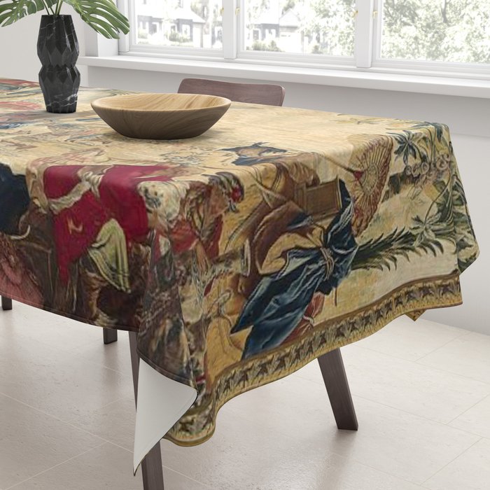 Antique 18th Century Chinoiserie French Tapestry Francois Boucher Tablecloth Gallery Image 3