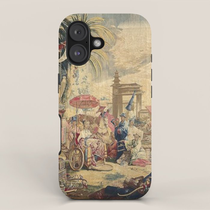 Antique 18th Century Chinoiserie French Tapestry Francois Boucher iPhone Case Gallery Image 1
