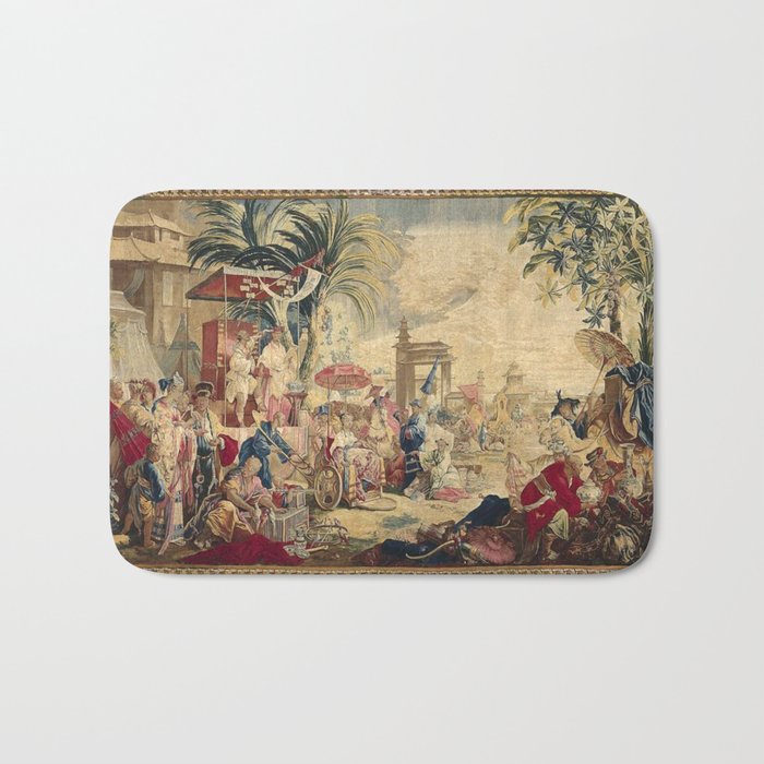 Antique 18th Century Chinoiserie French Tapestry Francois Boucher Bath Mat Gallery Image 1
