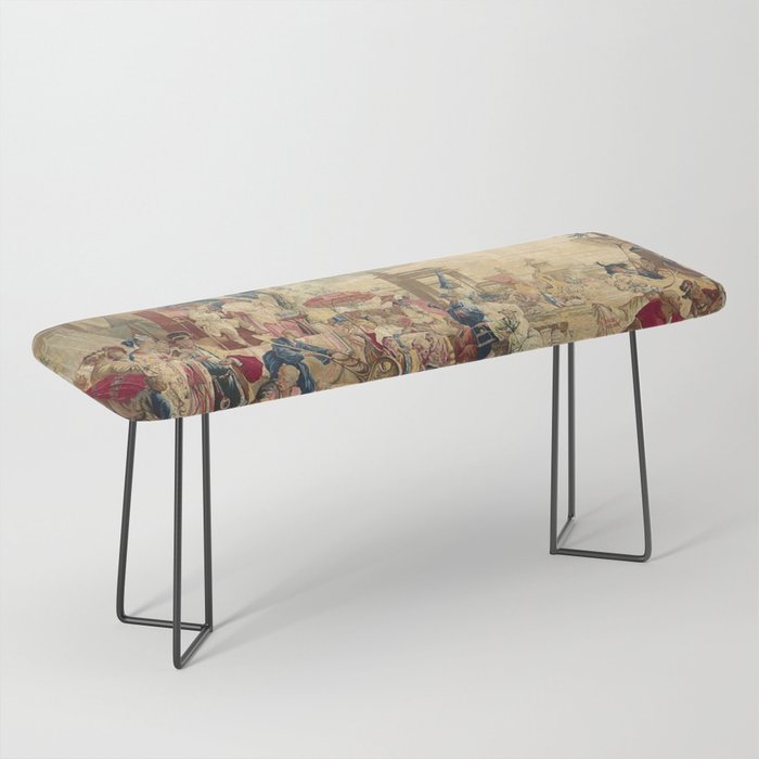 Antique 18th Century Chinoiserie French Tapestry Francois Boucher Bench Gallery Image 1
