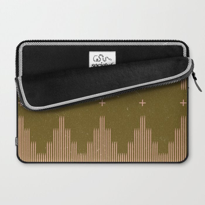 Southwestern Minimalist Retro Green & Pink Laptop Sleeve Gallery Image 2