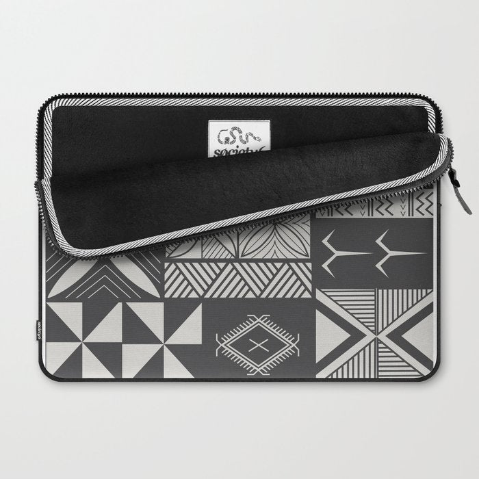 UrbanNesian Grey Maluelue Siapo and Tatau Laptop Sleeve Gallery Image 2