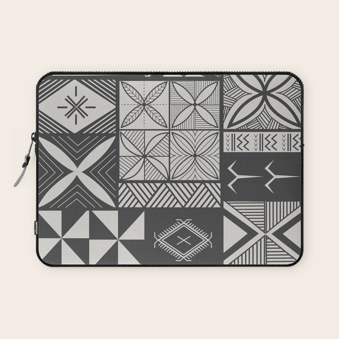 UrbanNesian Grey Maluelue Siapo and Tatau Laptop Sleeve Gallery Image 1