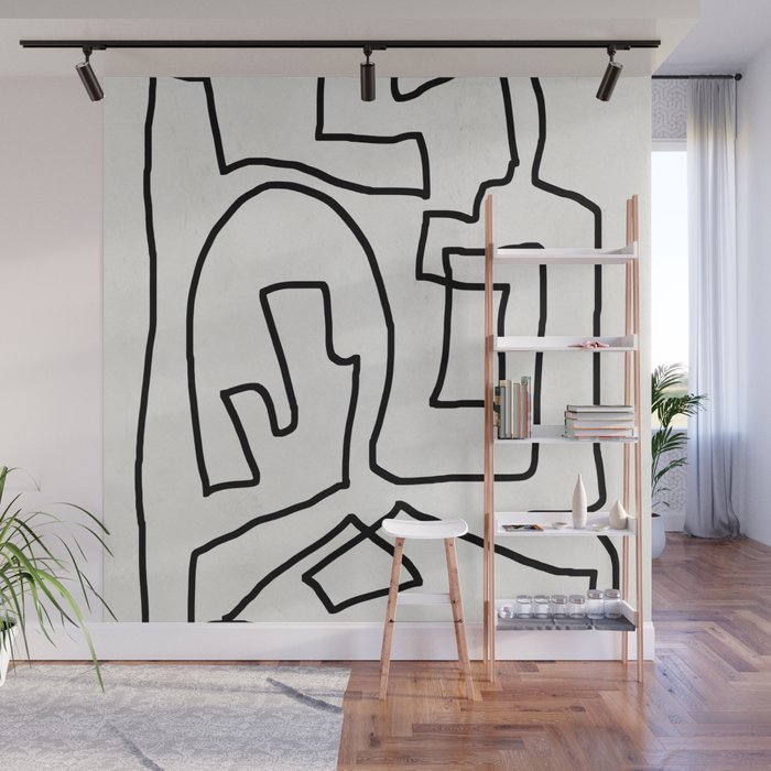 Abstract line art Wall Mural Gallery Image 1
