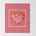 Be My Bad Idea Heart Art Throw Blanket Gallery Image 2