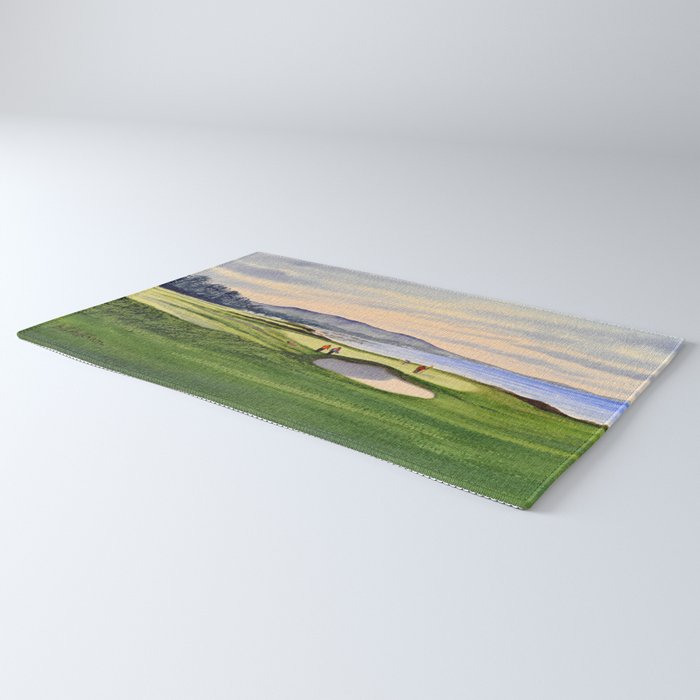 Pebble Beach Golf Course 9th Green Rug Gallery Image 3