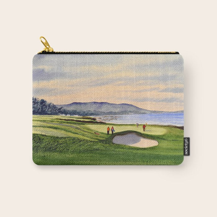 Pebble Beach Golf Course 9th Green Carry All Pouch Gallery Image 1