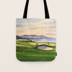 Pebble Beach Golf Course 9th Green Tote Bag Gallery Image 1