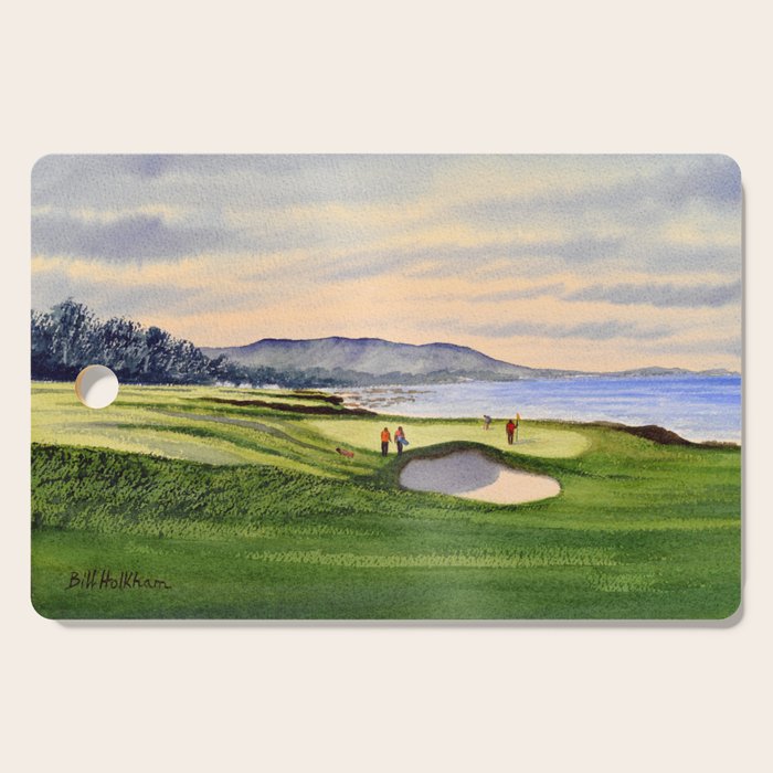 Pebble Beach Golf Course 9th Green Cutting Board Gallery Image 1