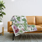 Marvelling In Mauve Botanical Illustration Throw Blanket Gallery Image 1