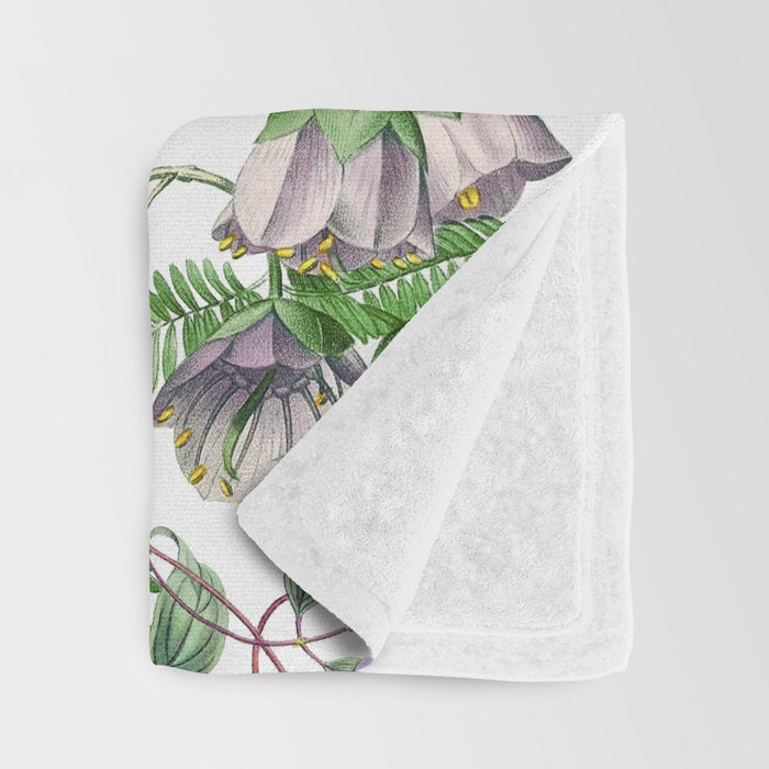 Marvelling In Mauve Botanical Illustration Throw Blanket Gallery Image 3