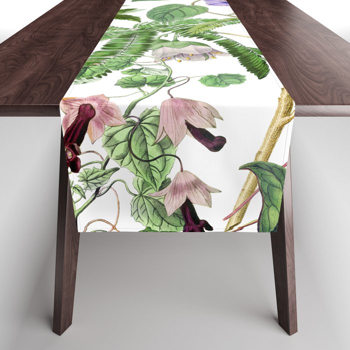Marvelling In Mauve Botanical Illustration Table Runner Gallery Image 1