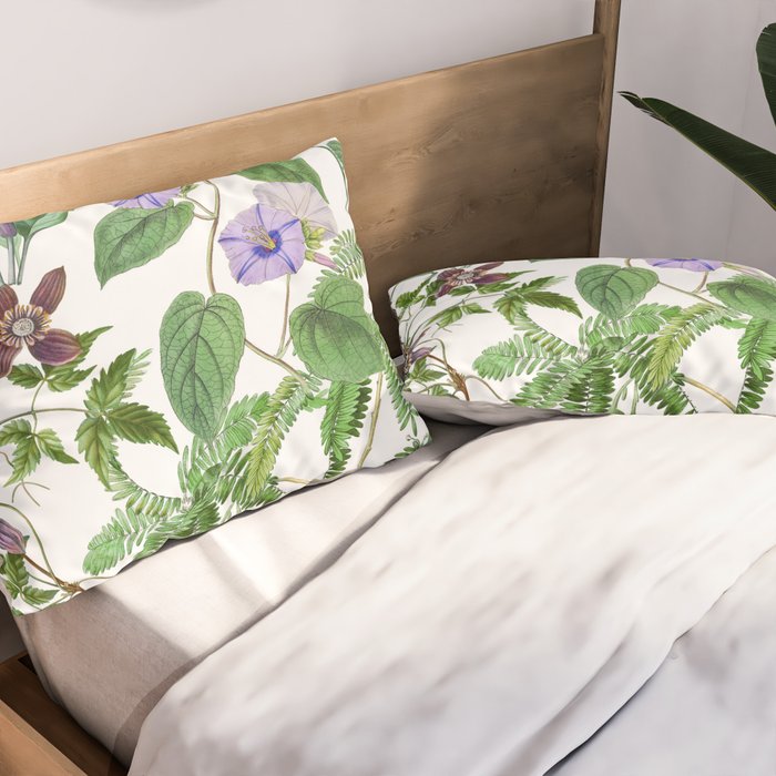 Marvelling In Mauve Botanical Illustration Pillow Sham Gallery Image 2