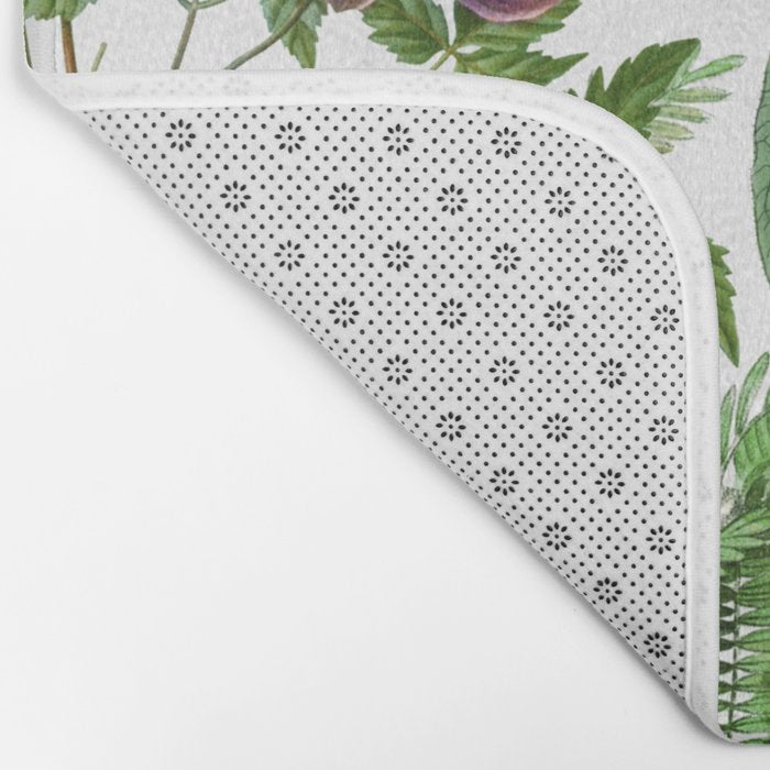 Marvelling In Mauve Botanical Illustration Bath Mat Gallery Image 2