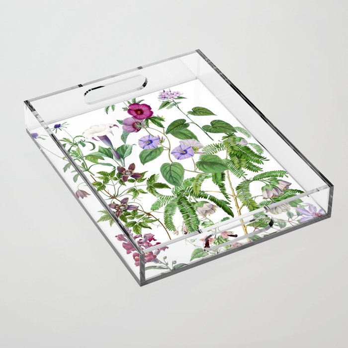 Marvelling In Mauve Botanical Illustration Acrylic Tray Gallery Image 1