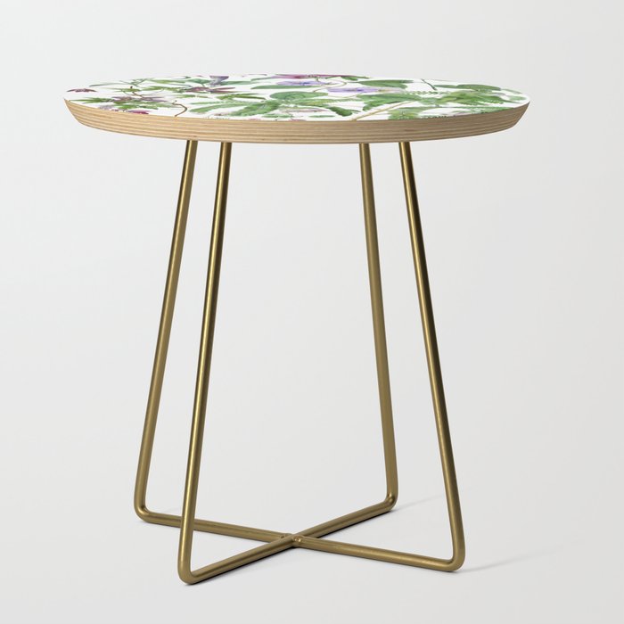 Marvelling In Mauve Botanical Illustration Side Table Gallery Image 1