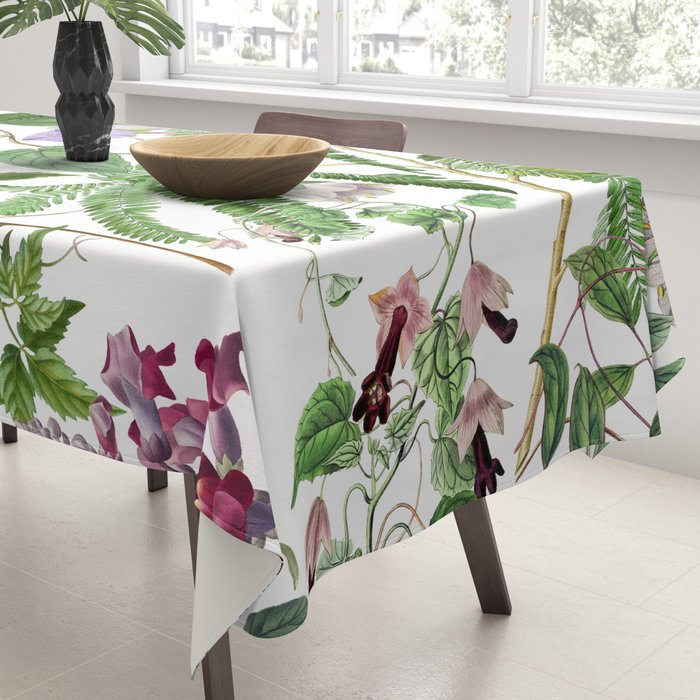 Marvelling In Mauve Botanical Illustration Tablecloth Gallery Image 3