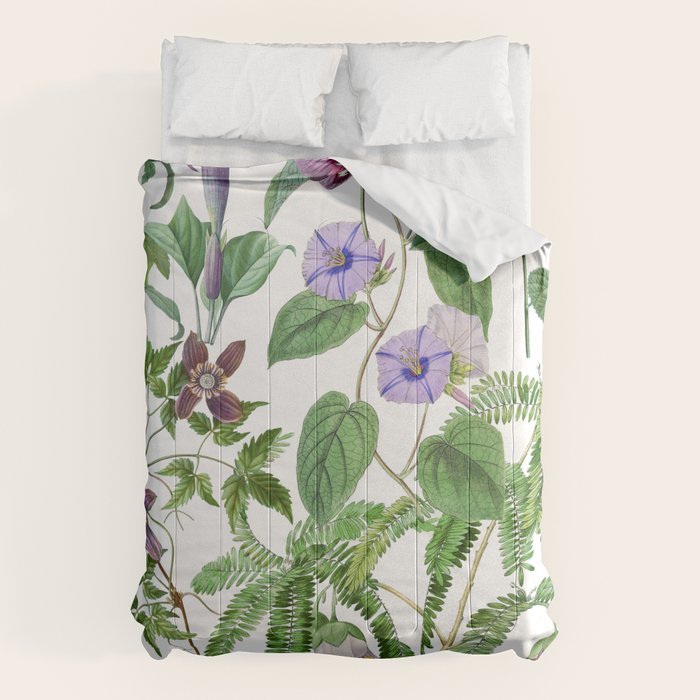 Marvelling In Mauve Botanical Illustration Comforter Gallery Image 1
