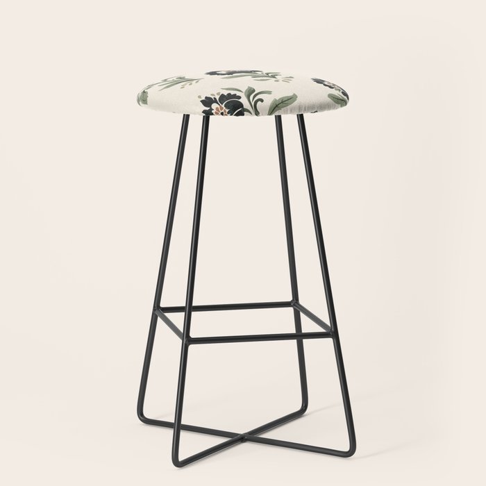 Elegant Vintage Floral Pattern Stool Gallery Image 1