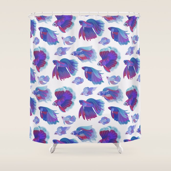 Blue Betta Shower Curtain Gallery Image 1