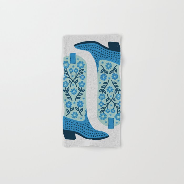 Cowgirl Boots â Mint and Blue Bath Towel Gallery Image 1
