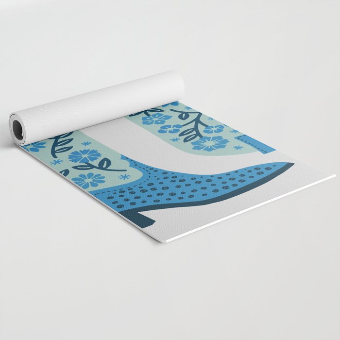 Cowgirl Boots â Mint and Blue Yoga Mat Gallery Image 2