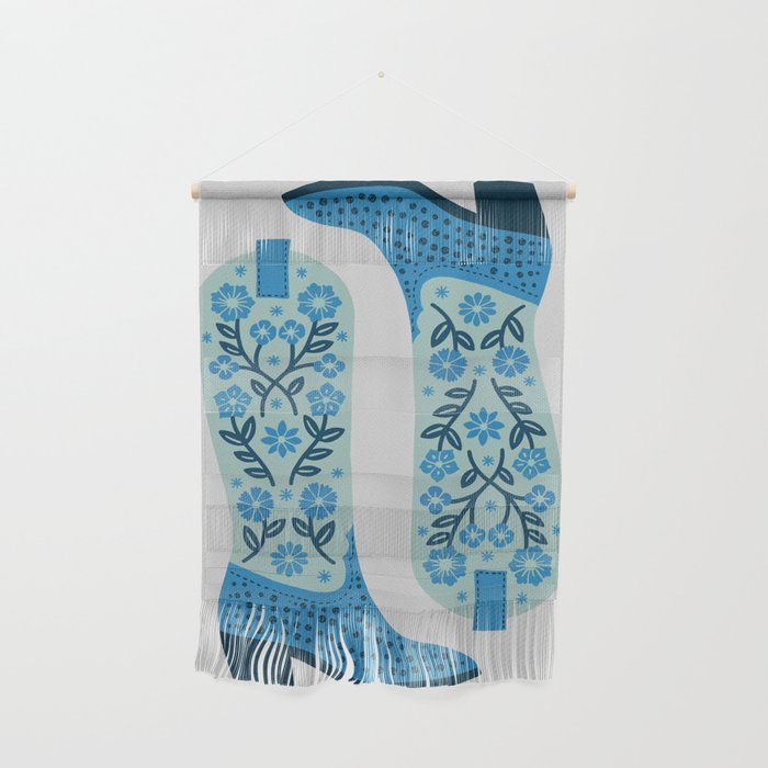 Cowgirl Boots â Mint and Blue Wall Hanging Gallery Image 1