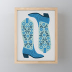Cowgirl Boots â Mint and Blue Mini Art Print Gallery Image 1