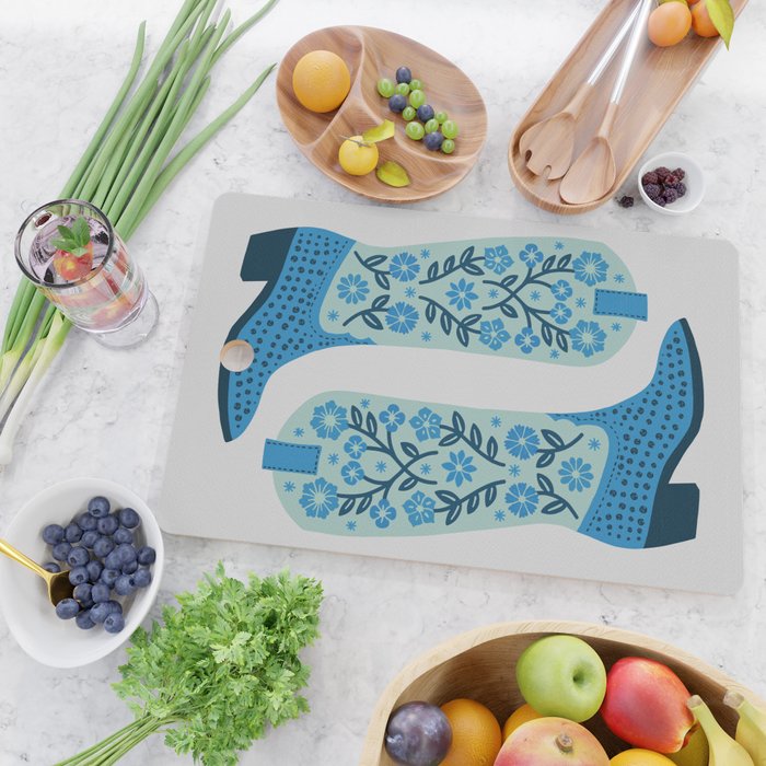 Cowgirl Boots â Mint and Blue Cutting Board Gallery Image 2