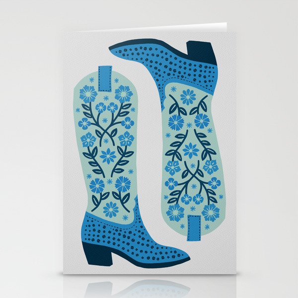 Cowgirl Boots â Mint and Blue Stationery Card Gallery Image 2