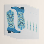 Cowgirl Boots â Mint and Blue Wrapping Paper Gallery Image 3