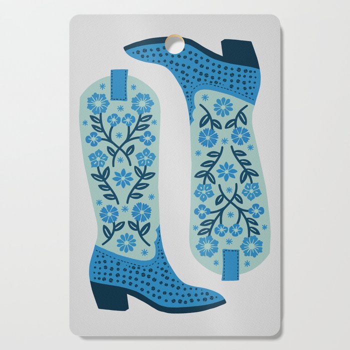 Cowgirl Boots â Mint and Blue Cutting Board Gallery Image 1