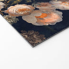 Antique Botanical Peach Roses And Chamomile Midnight Garden Welcome Mat Gallery Image 2