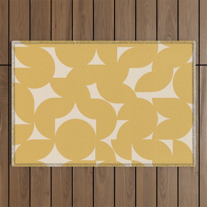 Contemporary Geometric Shapes - Orange Outdoor Rug Gallery Image 1