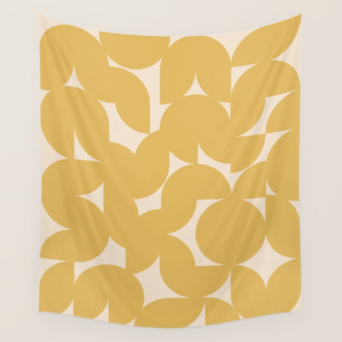 Contemporary Geometric Shapes - Orange Wall Tapestry Gallery Image 1
